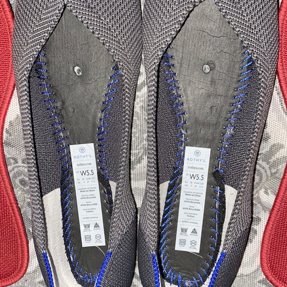 Rothy grey with red inserts ballerina flats Excellent like new condition 5.5 - Picture 9 of 16